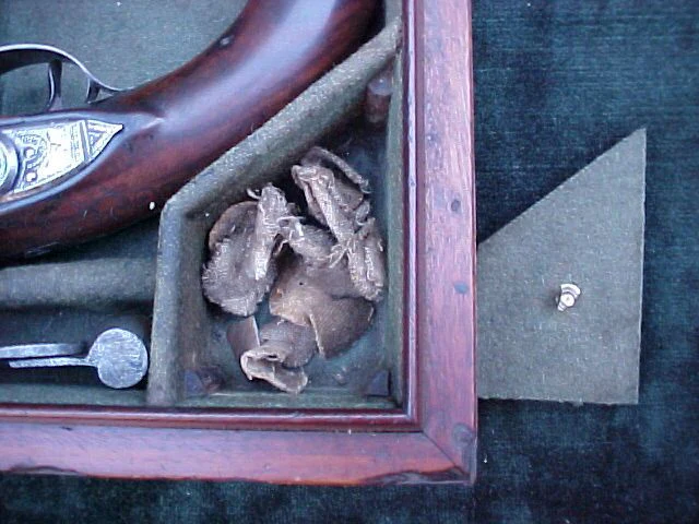 English Cased (PAIR) of Georgian Silver Mounted Brass Barrel Flintlock Holster Pistols By, PROBIN, London, #1538 Firearms - Image 15