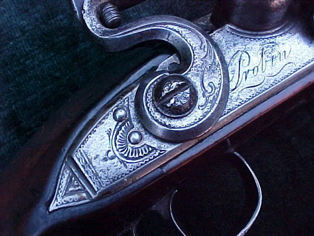 English Cased (PAIR) of Georgian Silver Mounted Brass Barrel Flintlock Holster Pistols By, PROBIN, London, #1538 Firearms - Image 20