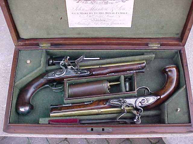 English Cased (PAIR) of Georgian Silver Mounted Brass Barrel Flintlock Holster Pistols By, PROBIN, London, #1538 Firearms - Image 28