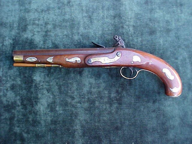 Fantastic American Kentucky Flintlock Pistol w/Engraved Silver Inlays, #1967 Firearms - Image 11