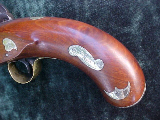 Fantastic American Kentucky Flintlock Pistol w/Engraved Silver Inlays, #1967 Firearms - Image 14