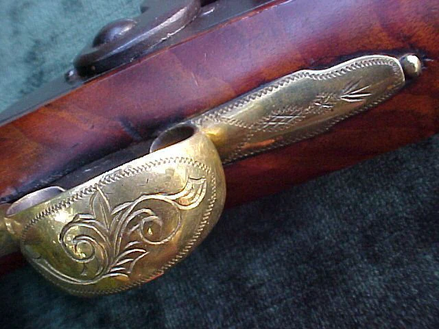 Fantastic American Kentucky Flintlock Pistol w/Engraved Silver Inlays, #1967 Firearms - Image 17