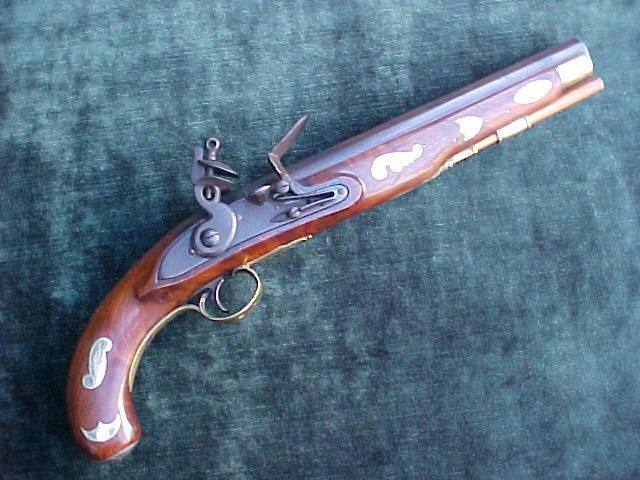 Fantastic American Kentucky Flintlock Pistol w/Engraved Silver Inlays, #1967 Firearms - Image 4