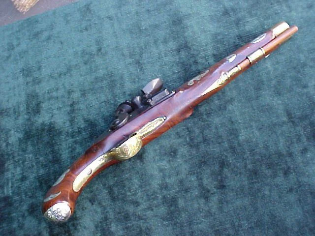 Fantastic American Kentucky Flintlock Pistol w/Engraved Silver Inlays, #1967 Firearms - Image 6