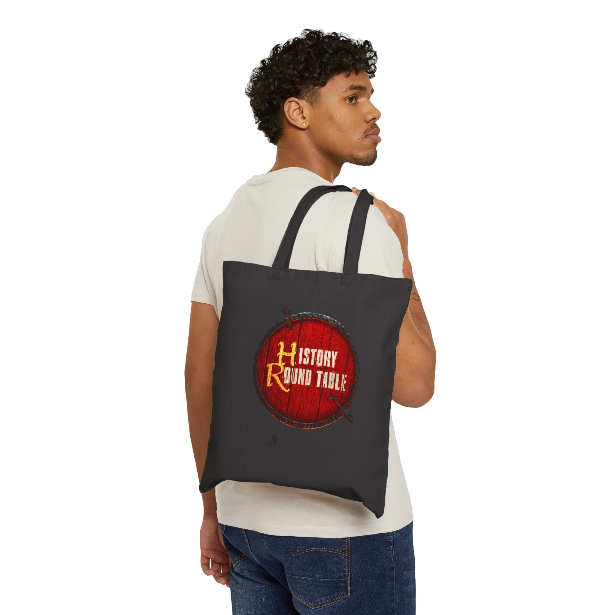 History Round Table Cotton Canvas Tote Bag - Eco-Friendly Shopping Bag - Image 7