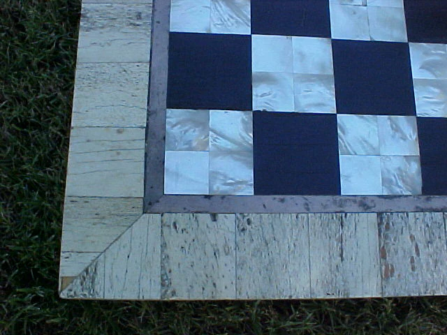 Nautical American Chess Board of Whale bone, Ebony, and Mother of Pearl., #1906 Nautical Antiques - Image 2