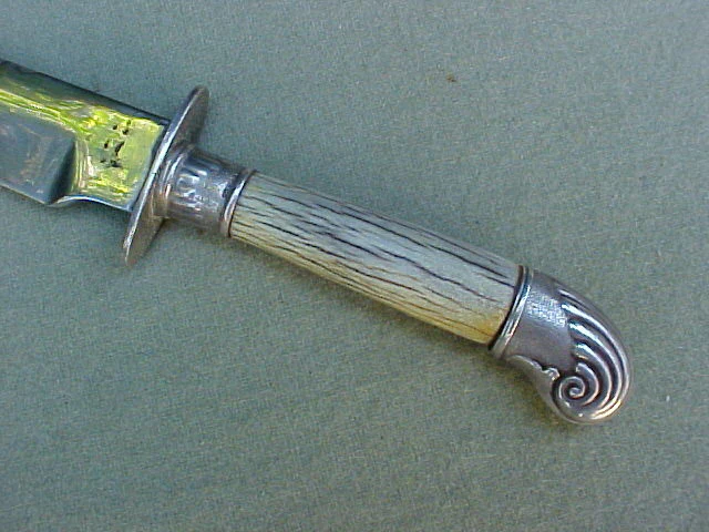 Nice English/American Silver Mounted Belt Knife, #797 Edged Weapons - Image 4