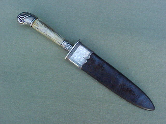 Nice English/American Silver Mounted Belt Knife, #797 Edged Weapons - Image 5