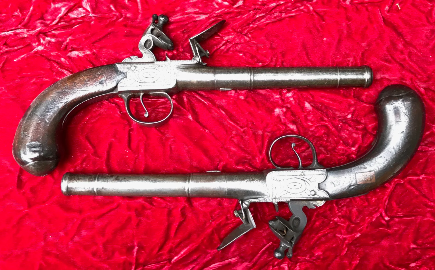 (PAIR) of English Box-Lock Flint Pistols by, RICHARDS, STRAND, LONDON, #3090 Firearms - Image 16
