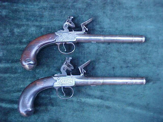 (PAIR) of English Box-Lock Flint Pistols by, RICHARDS, STRAND, LONDON, #3090 Firearms - Image 2