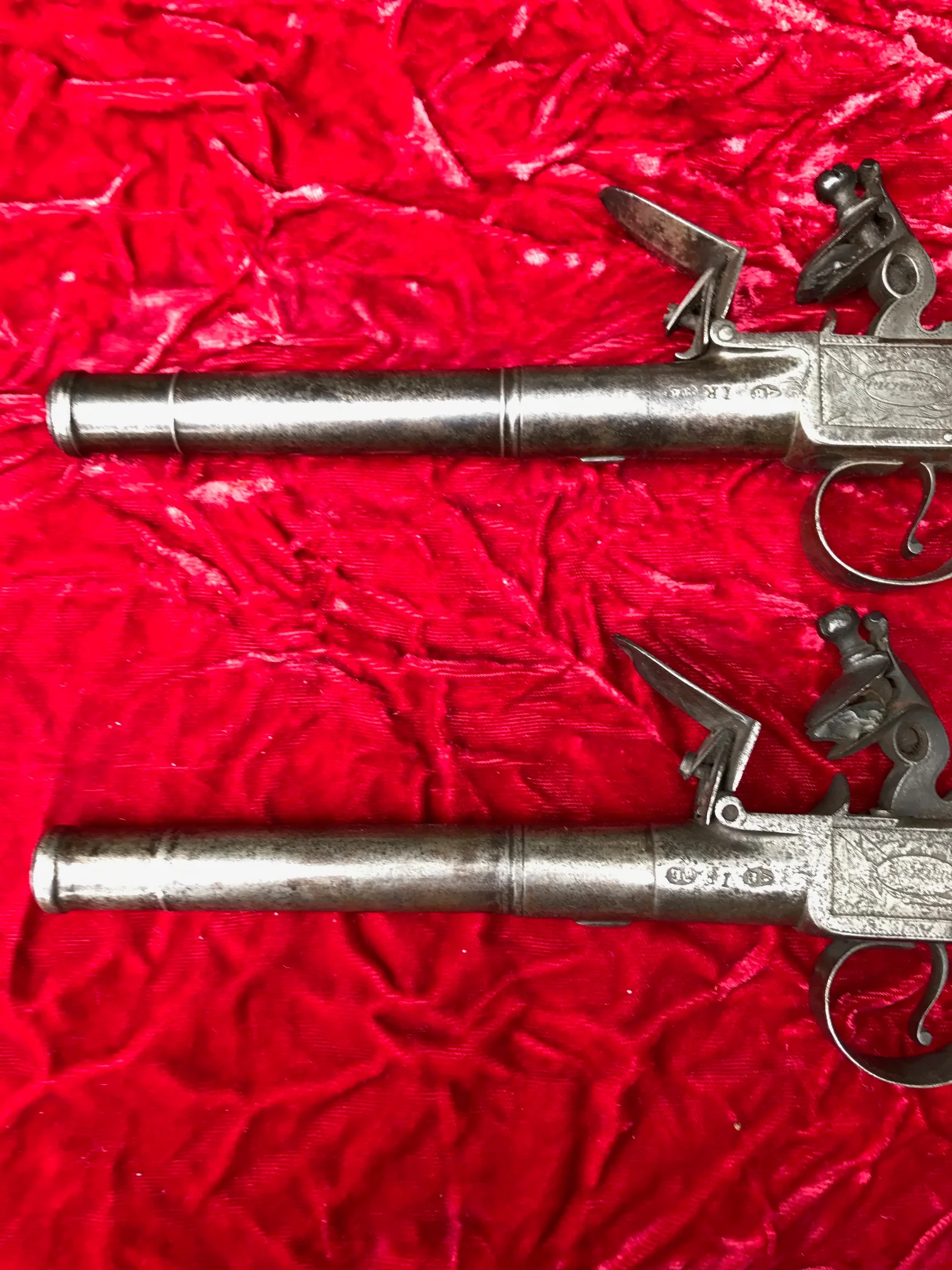 (PAIR) of English Box-Lock Flint Pistols by, RICHARDS, STRAND, LONDON, #3090 Firearms - Image 22