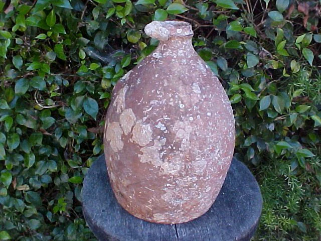 Spanish New World Artifact From A Shipwreck; Flat Bottom Pottery Olive Jar, #1513 Treasure Artifacts - Image 3